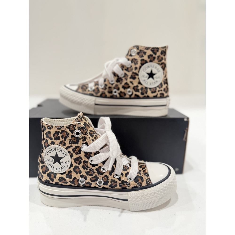 Converse Chuck Taylor All Star Kids 11 youth kids High Top Leopard Print Canvas